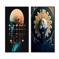 thumbnail image 2 of Designart "Sci-Fi Portrait Blue Future Man" Man Framed Wall Art Set Of 2 - Glam Blue Gallery Wall Frame Set For Home Decor, 2 of 6