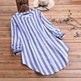 thumbnail image 3 of ZANZEA Women Long Sleeve Stripe Shirt Casual Tops Button Up Blouses, 3 of 11