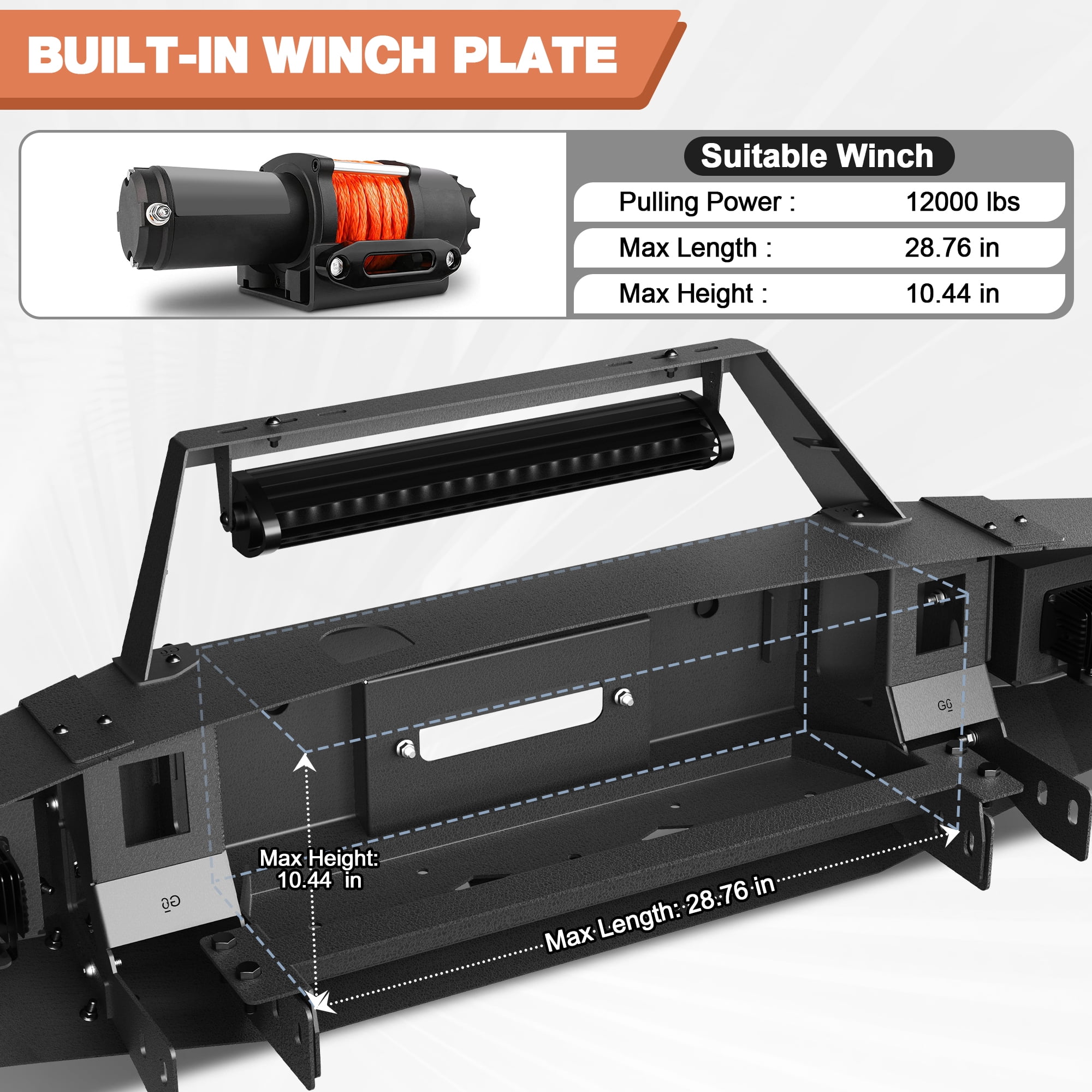 POFENZE F250 Front Bumper Compatible with 2017-2022 Ford F250/F350/F450 Pickup