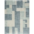 thumbnail image 2 of Nourison Astra Machine Washable Geometric Blue Ivory 4' x 6' Area Rug, (4x6), 2 of 9