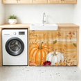thumbnail image 2 of Burnt Orange Pumpkin Fall Small Sink Skirt, Bathroom Vanity Cabinet Adhesive Curtain, Thanksgiving Autumn Leaves Utility Under Sink Cover Decorative Kitchen Cabinet Curtains 10"x11", 2 of 8