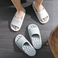 thumbnail image 4 of Zapatillas de baño antideslizantes con plataforma gruesa zapatos planos suaves para hombres y mujeres, 4 of 9