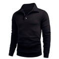 thumbnail image 4 of Blusa y camisa de manga larga con cuello vuelto para hombre, color liso, de manga larga, para deportes al aire libre, con capucha, blusa de moda con botones grandes, blusa de poliéster para hombre, 4 of 7