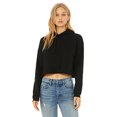 thumbnail image 1 of Ladies' Cropped Fleece Hoodie - BLACK - L, 1 of 3