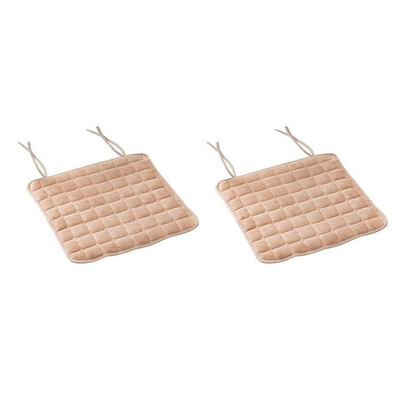 Dining Chair Seat Cushion 15.75In 2 Pack Flannel Fabric Non Slip Bottom Tailbone Pain Relief Washable Cushion for Dining Table Chair Office Desk Chair Outdoor Chair Long Drive Airplane Floor Sitting