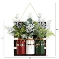 thumbnail image 2 of Nearly Natural 17" Holiday Assorted Pine Hanging Three Piece Mason Jar Artificial Flower Arrangement, 2 of 5