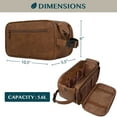 thumbnail image 5 of PAVILIA Toiletry Bag for Men, Travel Essentials Shaving Dopp Kit, Mens Travel Bag Toiletries Organizer Case for Grooming, PU Leather Water Resistant Cosmetic Bag Pouch (Brown), 5 of 8