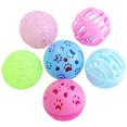 thumbnail image 1 of 6PCS Cat Jingle Ball Set Assorted Plastic Cat Bell Ball Cat Play Ball with Bell, 1 of 10