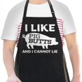 thumbnail image 4 of APRON DADDY Funny Apron for Men - I Like Pig Butts And I Cannot Lie - Adjustable Large 1 Size Fits All - Poly/Cotton Apron with 2 Pockets - BBQ Gift Apron for Dad, Chef, Husband, Chef, 4 of 4
