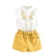 thumbnail image 1 of Gibobby Conjunto de sudadera y pantalón para niños Conjunto de camiseta para bebé con volantes y bordado para niños pequeños, conjunto de ropa y conjunto para(Amarillo, 3-4 Años), 1 of 5