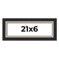 21x6 Frame Black Real Wood Picture Frame Width 2.25 Inches | Interior Frame Depth 0.5 Inches |