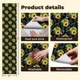 thumbnail image 4 of Peel and Stick Wallpaper Canvas Contact Paper Seamless sunflowers black Collection decorative Self Adhesive and Removable 24in x 118in, 4 of 8