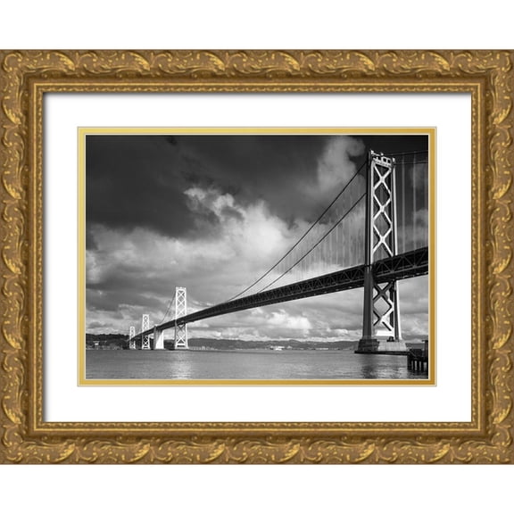 Highsmith, Carol 18x14 Gold Ornate Wood Framed with Double Matting Museum Art Print Titled - Bay Bridge San Francisco California