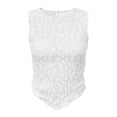 thumbnail image 4 of jobturf Floral Lace Tank Tops for Women Asymmetric Hem Slim&nbsp;Fitted Sleeveless Shirts Going Out Summer Blouses Beach Vacation Outfits S-XL, 4 of 6