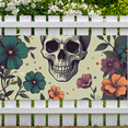 thumbnail image 5 of Skull Themed Floral Banner Backdrop Background Party Decorations for Halloween Events Photography Props Festival Celebrations, 5 of 8