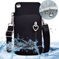 thumbnail image 4 of Bolso pequeño para teléfono móvil para mujer, brazalete deportivo de tela Oxford, correa de hombro ajustable, riñonera cruzada, bolso para correr (con conector para auriculares), 4 of 5