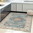 thumbnail image 2 of OldPAPA Boho Persian Area Rug - 2'x6' Washable Rugs for Living Room,Machine Washable Rug with Non-Slip,Small Rug Vintage Accent Low Pile Rug for Entryway Bedroom Bathroom Dining Door Mat(Blue), 2 of 8