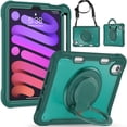 thumbnail image 2 of XYX For iPad Mini 7th/6th Gen Case 8.3 inch 2024/2021, 360 Rotating Hand Grip, Shoulder Strap, Heavy Duty Drop Protection, Green, 2 of 7