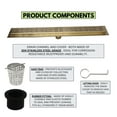 thumbnail image 4 of SereneDrains 304 Stainless Steel 24 Inch Brushed Gold Shower Drain Kit Broken Lane Brass Linear Shower Drains Long Hair Catcher Strainer Grate Cover Bathroom Floor, 4 of 10