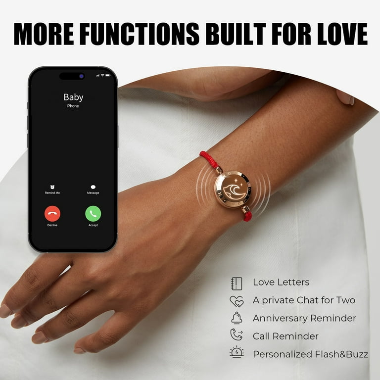 Totwoo Long Distance touch Light up Vibrate Bracelets for Couples Long Distance Relationship Gifts Smart Mountain Sea Milan Rope Black Red Walmart