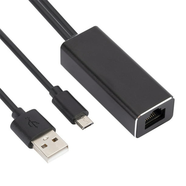 Tarjeta Adaptadora Micro USB Power a RJ45 100M para Chromecast/TV Stick Network