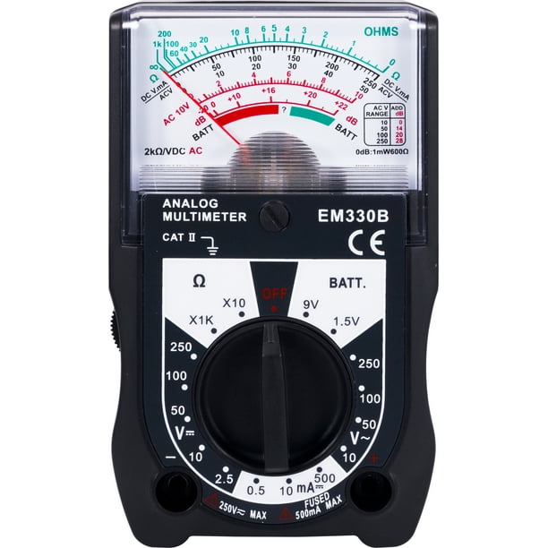 HyperTough 14Range, 6Function Analog Multimeter, Black, 50952