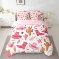 thumbnail image 2 of Castle Fairy Cowgirl Boots Hats Bedding Comforter Set 7 Pieces for Female Women,Western Exotic Style Full Bedding Set Lightweight,Dreamy Princess Fitted Sheet Flat Sheet,Microfiber Bedroom Decor, 2 of 8