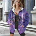 thumbnail image 3 of COEQINE Women's Fashion Hoodie Oversized Long Sleeve Sweatshirts Dachshund Rose and Butterfly Purple Print Full Zipper Jacket Long Sleeve Casual Wear with Pockets, 3XL, 3 of 7
