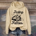 thumbnail image 2 of AJHSAKLt Graphic Hoodies Rolling Fatties Cat Hoodie Sweatshirt Pullover Hoodies For Women Beige, 2 of 4