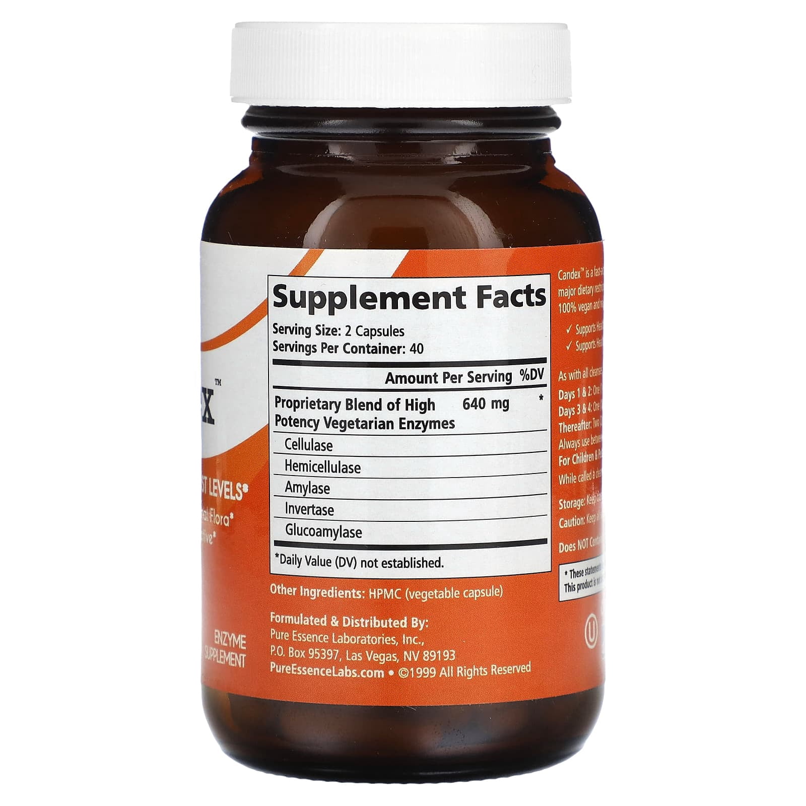 Pure Essence Candex Supplement - Yeast Overgrowth Supplement with Digestive Enzymes, Yeast Infection Probiotic Treatment for Men and Women - 120 Capsules