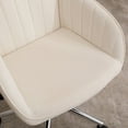 thumbnail image 6 of Velvet Office Chair with Silver Base - Beige Ergonomic Swivel Chair with Memory Foam Cushion, Adjustable Height for Home & Office, 6 of 8