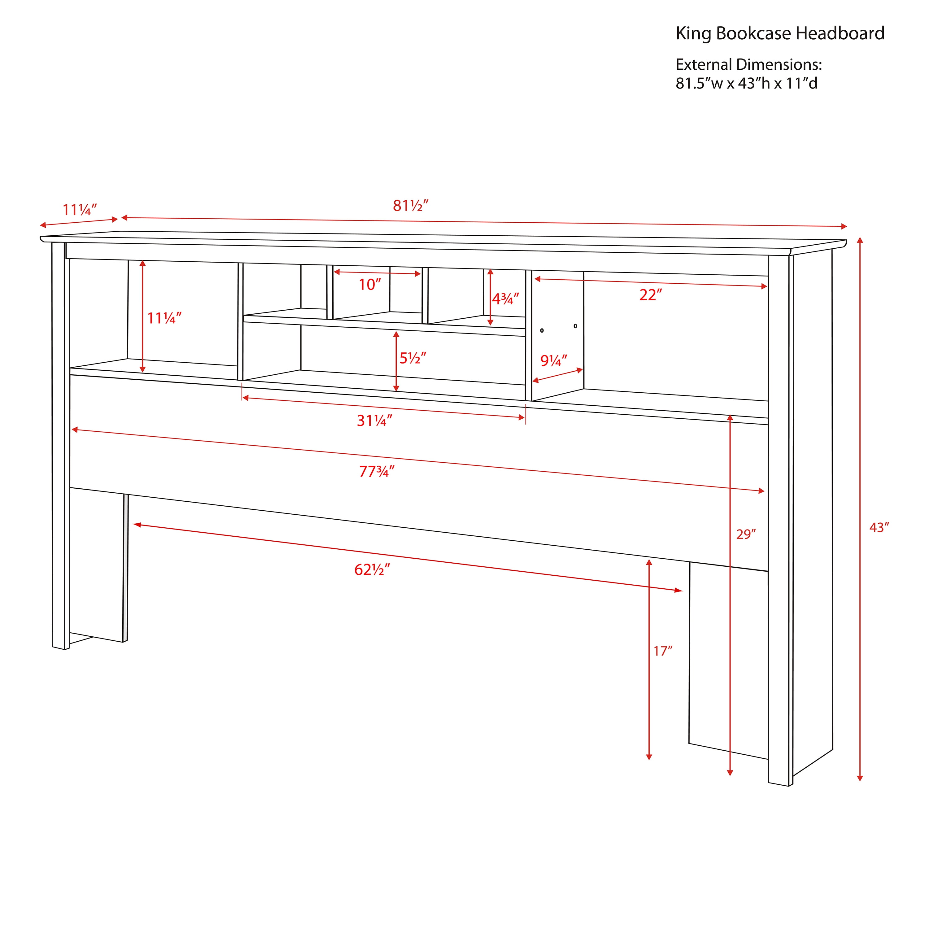 King size bookcase headboard clearance plans