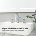 thumbnail image 6 of 2-Handle 8 inch Widespread Bathroom Sink Faucet Lavatory Faucet 3 Hole 360° Swivel Spout Vanity Sink Basin Faucets with Pop Up Drain Assembly and cUPC Water Supply Hoses, 6 of 7