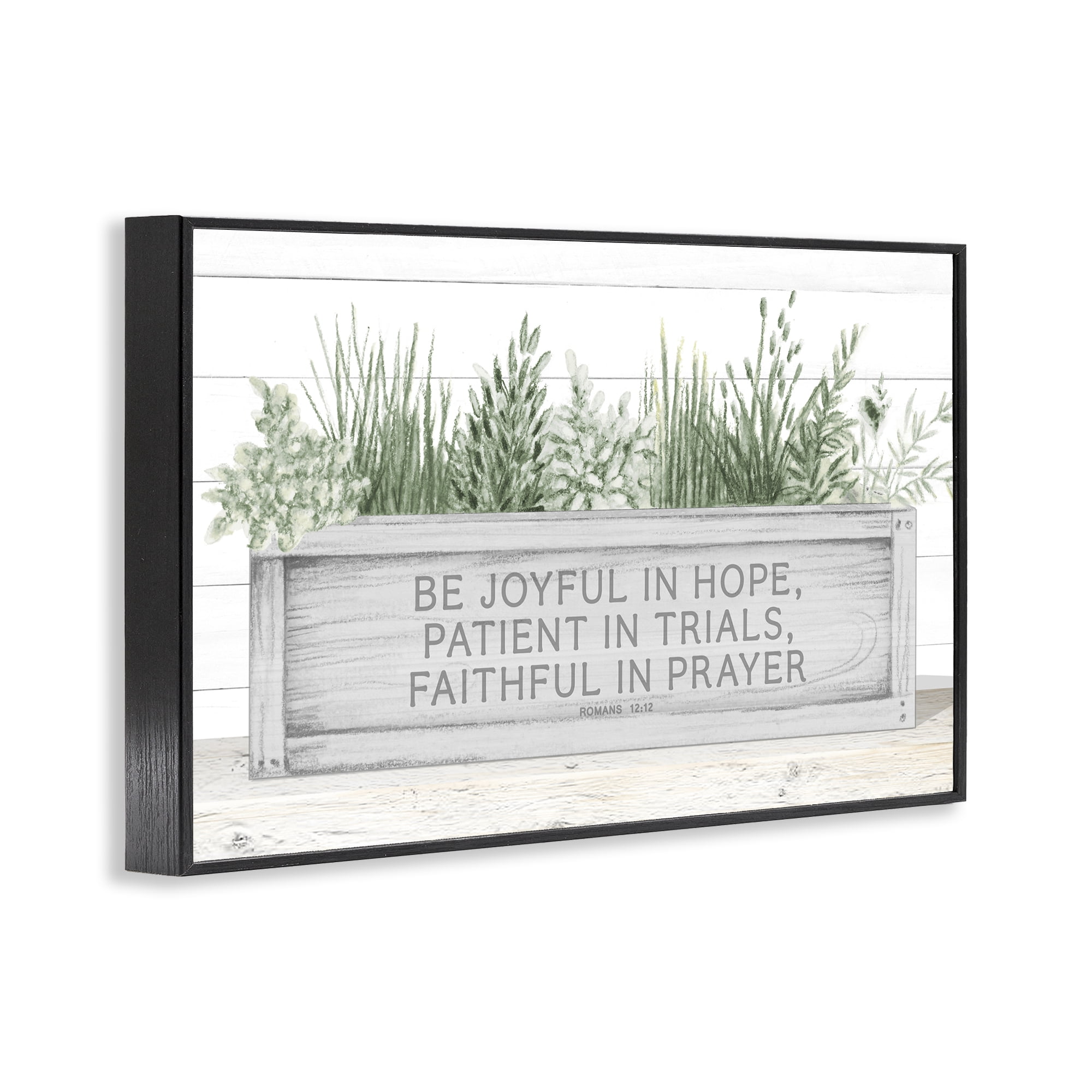 Stupell Industries Be Joyful Flower Box Black Framed Giclee Art, design by Janice Gaynor