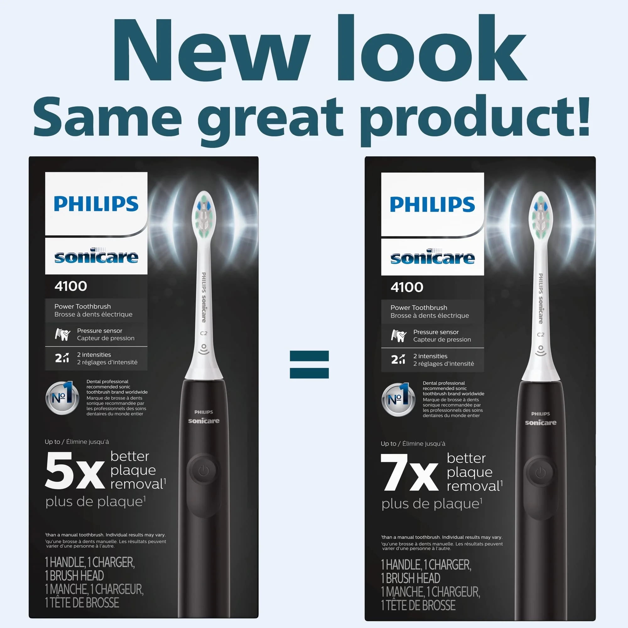 Philips Sonicare 4100 Power Toothbrush, Rechargeable Electric Toothbrush with Pressure Sensor, Black HX3681/24