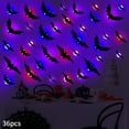 thumbnail image 6 of Halloween 3D Lighted Bats, 2025 New LED Purple Lighted 3D Bats Halloween Decoration, Upgrade LED Glowing Bat Group Hanging Wall Luminous Glow Clings Multipack, Black (36Pc ), 6 of 7