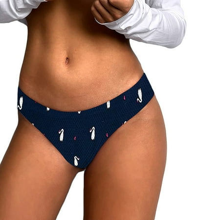 

Ruziyoog 1 Pieces Women Sexy Print Lingerie Temptation Low-waist Panties Thongs Underwear Black M