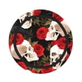 thumbnail image 3 of Skulls Red Roses Raven 2-in-1 Foldable Picnic Blanket Tote Bag Shoulder Handbag, Large Circular Outdoor Mat for Beach Camping Park, 3 of 5