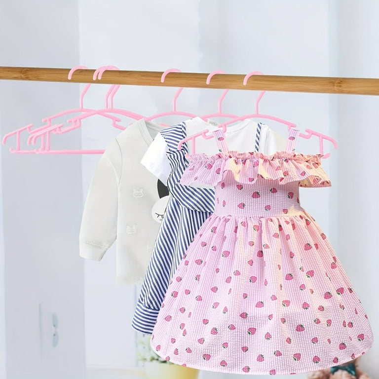 Casafield 50 Velvet Kid's Hangers for Children's Clothes, 14 inch - Light Pink