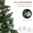 thumbnail image 4 of HOMCOM 7.5ft Slim Prelit Artificial Christmas Tree with Snow-Dipped Branches, LED Lights, Colourful Powder - Green, 4 of 8