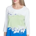 thumbnail image 4 of Alfred Dunner Womens Petite Tropical Colorblock Floral Top, 4 of 4