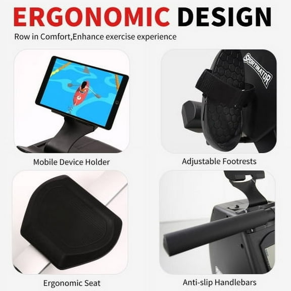 Rowing Machines for Home Use with digital monitor- Foldable Rower Machine 264LBS Weight Capacity with Comfortable Seat