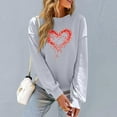 thumbnail image 5 of VgaVtl Women's Sweatshirts Pullover Long Sleeve Valentines Womens Plus Size Tops Heart Print Loose Holiday Workout Tops, 5 of 6