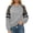 Grey, variant on JIAYUE Women's Sweatshirt Crew Neck Long Sleeves Leopard Color Block Sleeve Stripe Detail Pullover Top for Fall Workout Wear