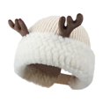 thumbnail image 2 of UTSJKR Women Cute Reindeer Antler Hat Girls 2026 Christma Hats Soft Warm Crochet Knitted Plush Hats Xmas Winter Comfy Caps Beige, 2 of 6