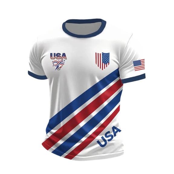 CONZONE Men's T-Shirts Short Sleeve Football Celebration T Shirts for Men Casual Crew Neck Usa Flag Graphic Lightweight Tees Soft Cozy Athletic Tops
