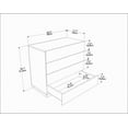 thumbnail image 6 of Lines 35''x 32'' 4 Wood -Drawer Dresser, Chest, Modern 4 Drawer Dresser, Bedroom Chest for Kids Room, Bathroom, Closet, Entryway, Hallway White Finish Cordoba Beige, 6 of 6