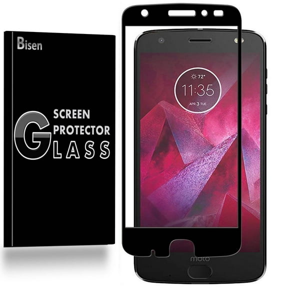 [2-Pack] Motorola Moto Z2 Force Edition (2017 Release) BISEN Tempered Glass Screen Protector [Full Coverage, Edge-To-Edge Protect], Anti-Scratch, Anti-Shock, Shatterproof, Bubble Free