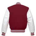 thumbnail image 4 of Baseball Letterman Jackets with Faux Leather Sleeve Bombers Coat Outwear Men's Varsities Jackets, 4 of 8