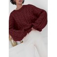 thumbnail image 2 of PRETTYGARDEN Womens Sweaters Spring 2025 Cable Knit Long Sleeve Crewneck Oversized Sweater Chunky Pullover Loose Outfits, 2 of 8